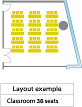 Layout example Classroom 45 seats