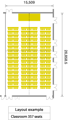 Layout example Classroom 357 seats